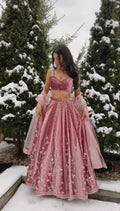 Japan Satin Lehenga Choli Set, Sequins Dori Work, Bridal Wedding Party Wear Fully Stitched