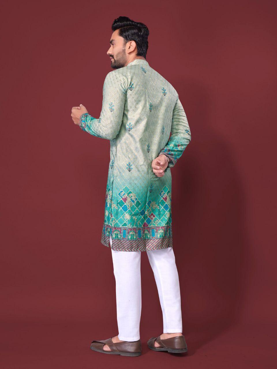 Men's Cotton Rayon Kurta Pajama Set | Traditional Indian Festive Wear