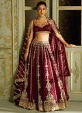 Red Georgette Lehenga Choli Set | Zari Sequin Embroidered Wedding Party Wear (Semi-Stitched)