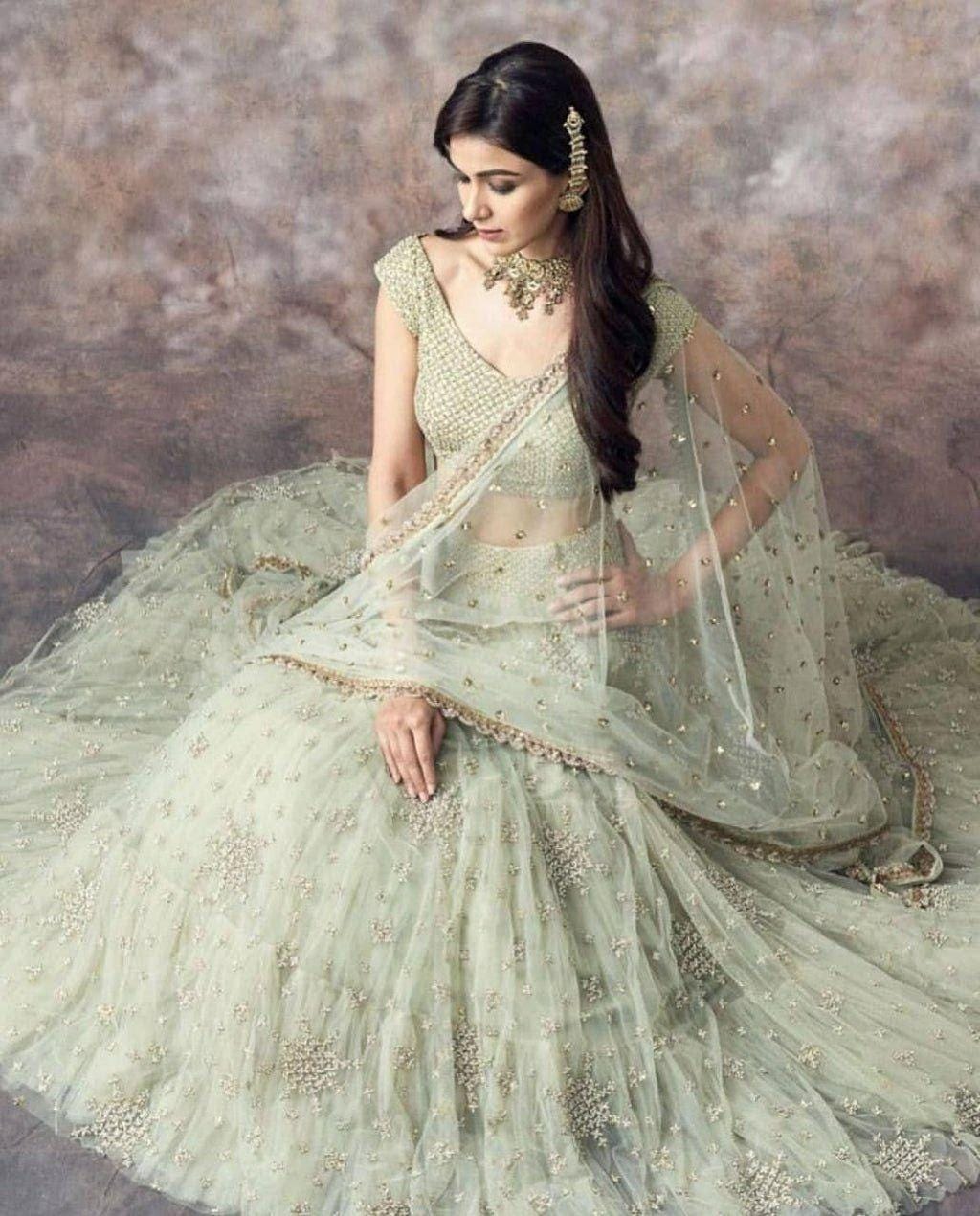 Soft Net Lehenga Choli Set | Zari Sequin Embroidery, 4.5 Meter Flare, Indian Wedding Wear