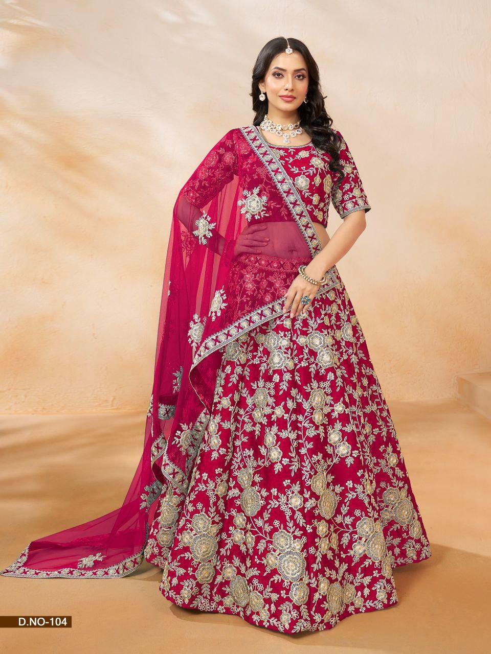 Art Silk Lehenga Choli Set with Net Dupatta, Wedding Party Wear Ethnic Outfit