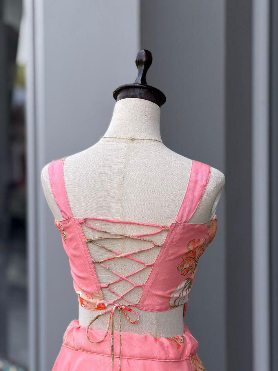 Pure Organza Digital Print Lehenga Choli Set | Corset Blouse, Sequin Embroidery, 8 Meter Flare