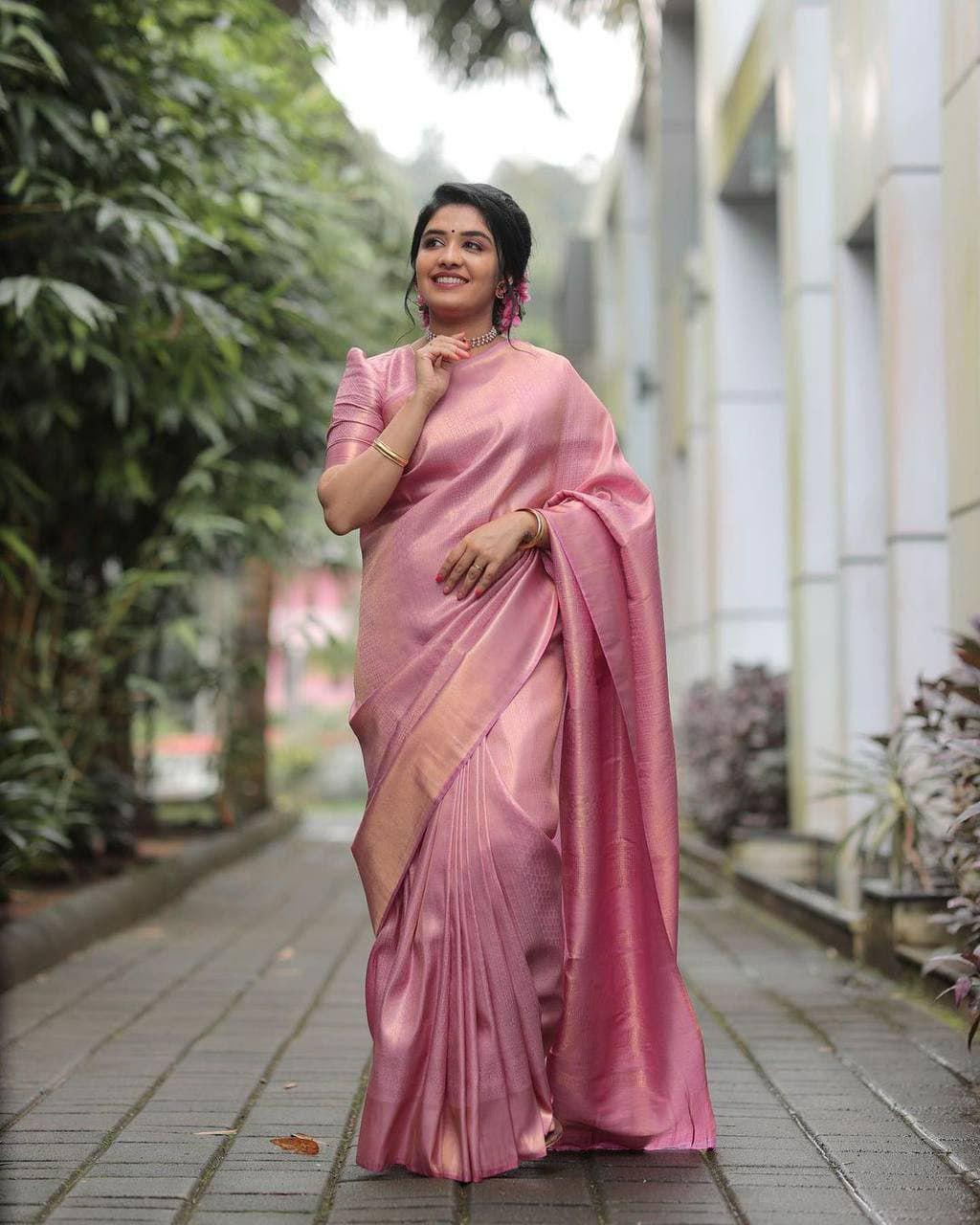 Banarasi Soft Silk Saree, Jacquard Border Blouse, Traditional Festive Wear
