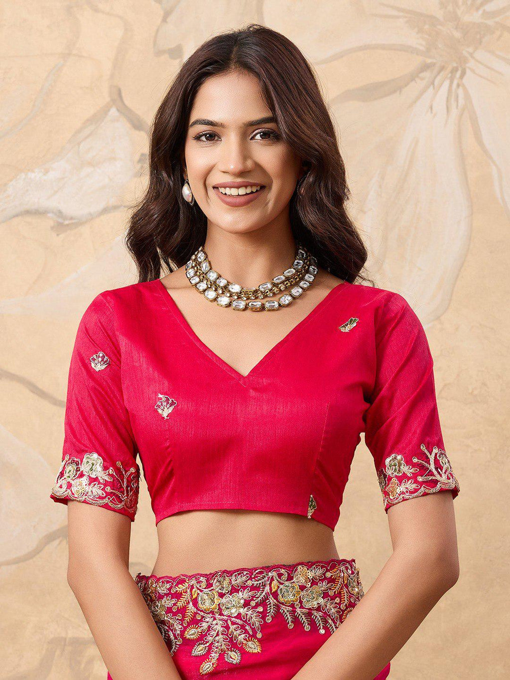 Soft Fendy Chiffon Saree with Embroidered Cutwork Border | Designer Wedding Party Wear Blouse