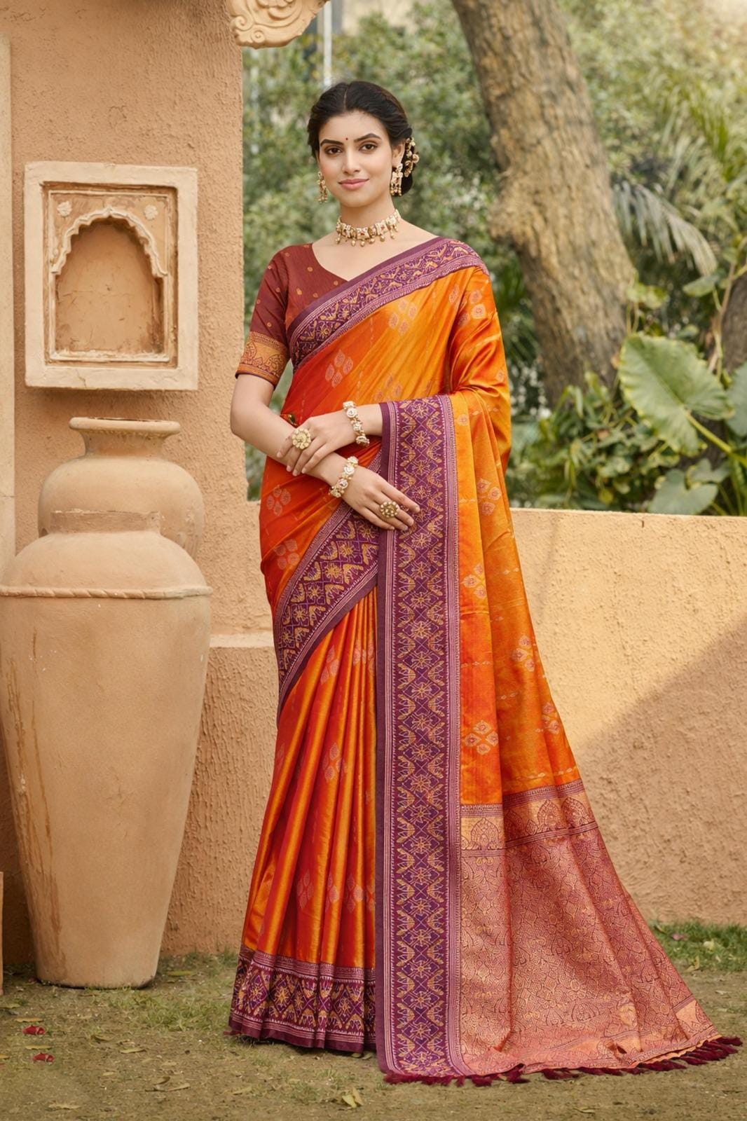 Soft Silk Weaving Saree with Blouse, Traditional Indian Festive Wear