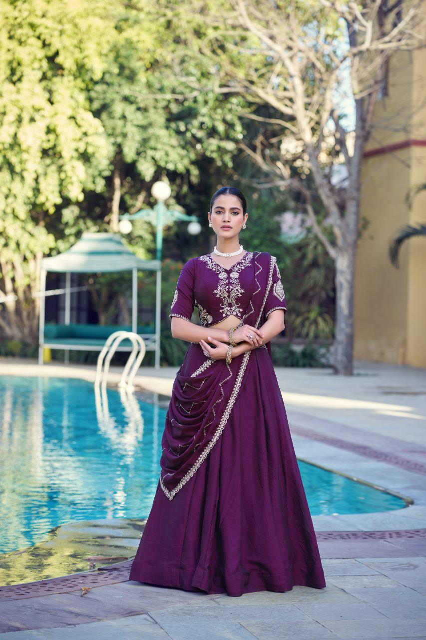 Rangoli Crush Lehenga Choli Set | Embroidered Sequin Belt, 4 Meter Flare, Party Wear