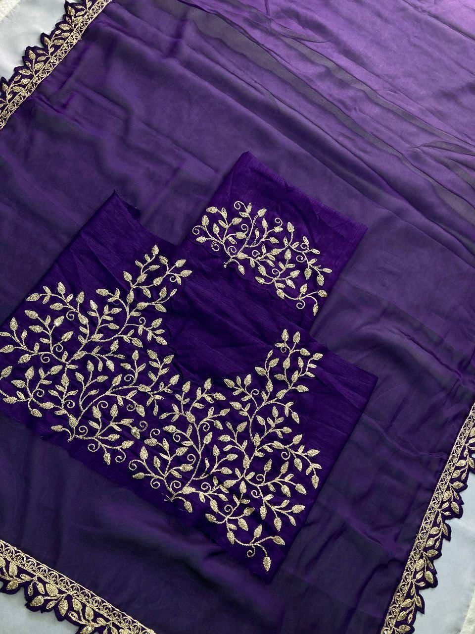 Rangoli Silk Embroidered Saree | Cutwork Lace Border, Mono Banglory Silk Blouse, Festive Wear