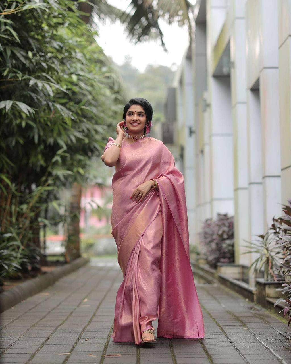 Banarasi Soft Silk Saree, Jacquard Border Blouse, Traditional Festive Wear