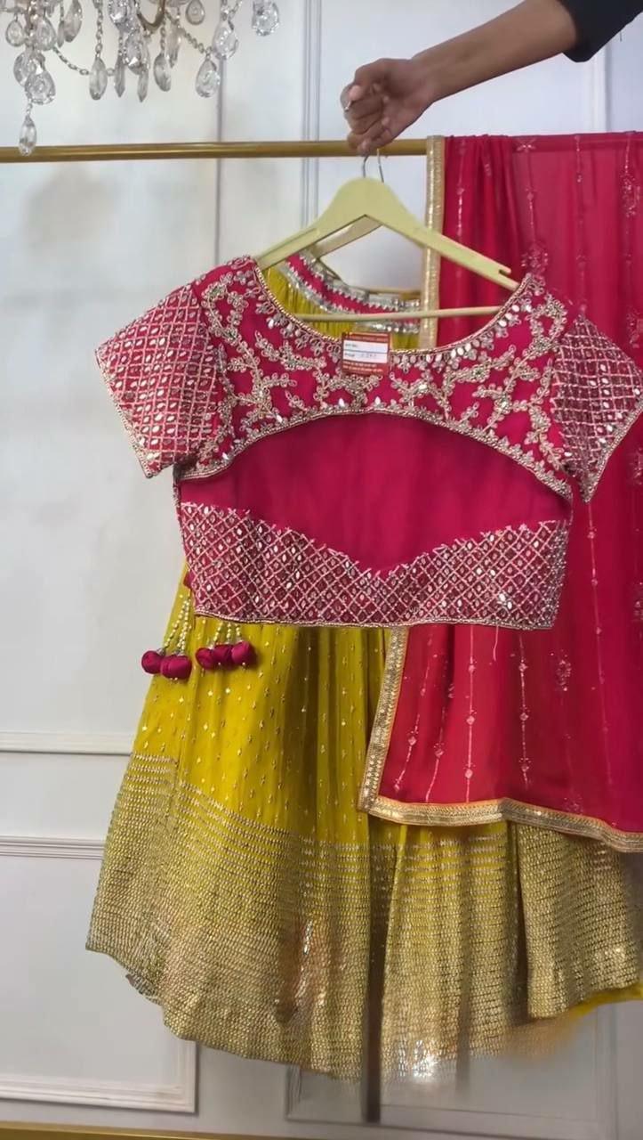 Faux Georgette Lehenga Choli Set | Thread Sequin Work, Festive Ethnic Wear