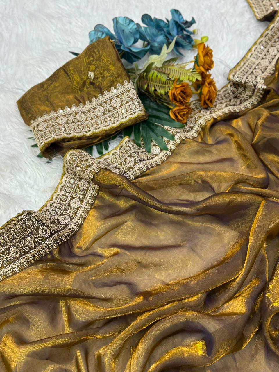 Exquisite Embroidered Saree with Coding & Sequin Work