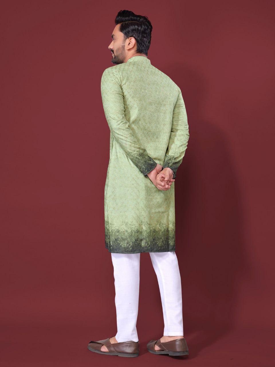 Men's Cotton Rayon Kurta Pajama Set | Traditional Indian Festive Wear