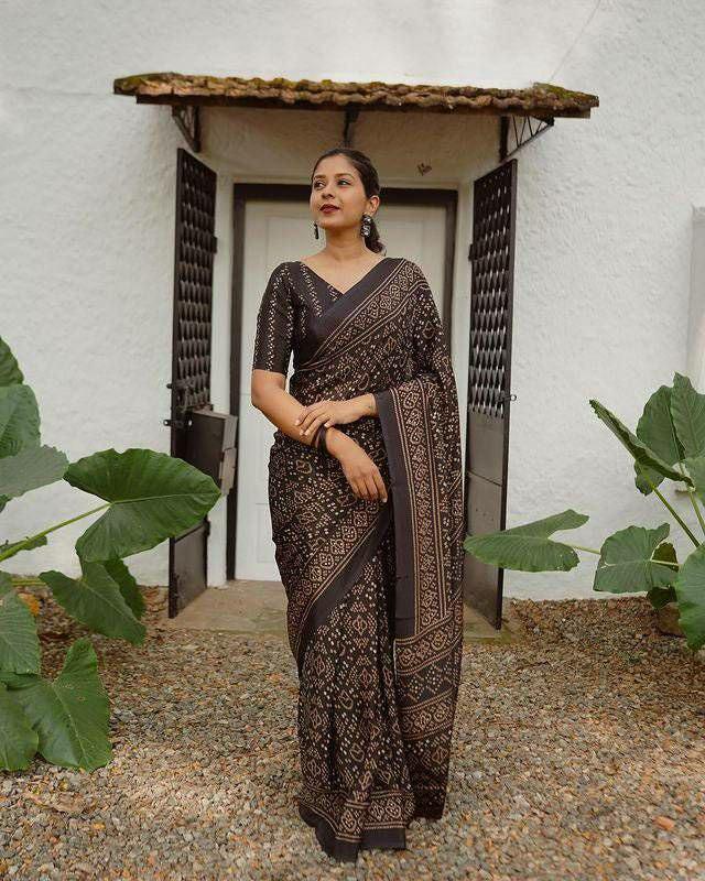 Cotton Linen Saree, Zari Weave, Tassel Edges, Lightweight Festive Summer Wear