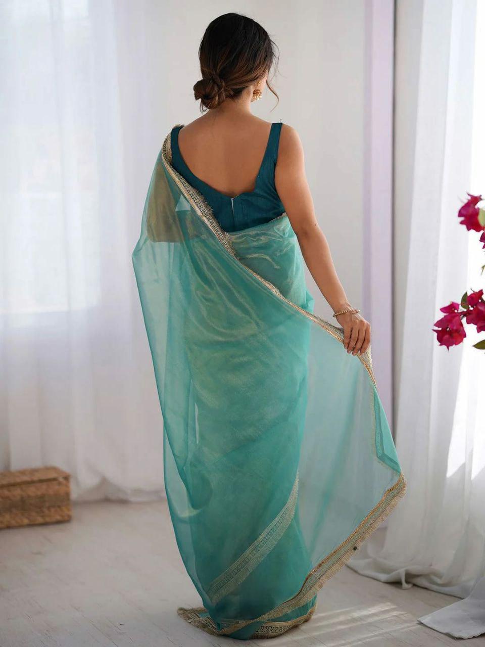 Twill Net Saree, Fancy Lace Border, Mono Banglori Blouse, Party Wear Elegance