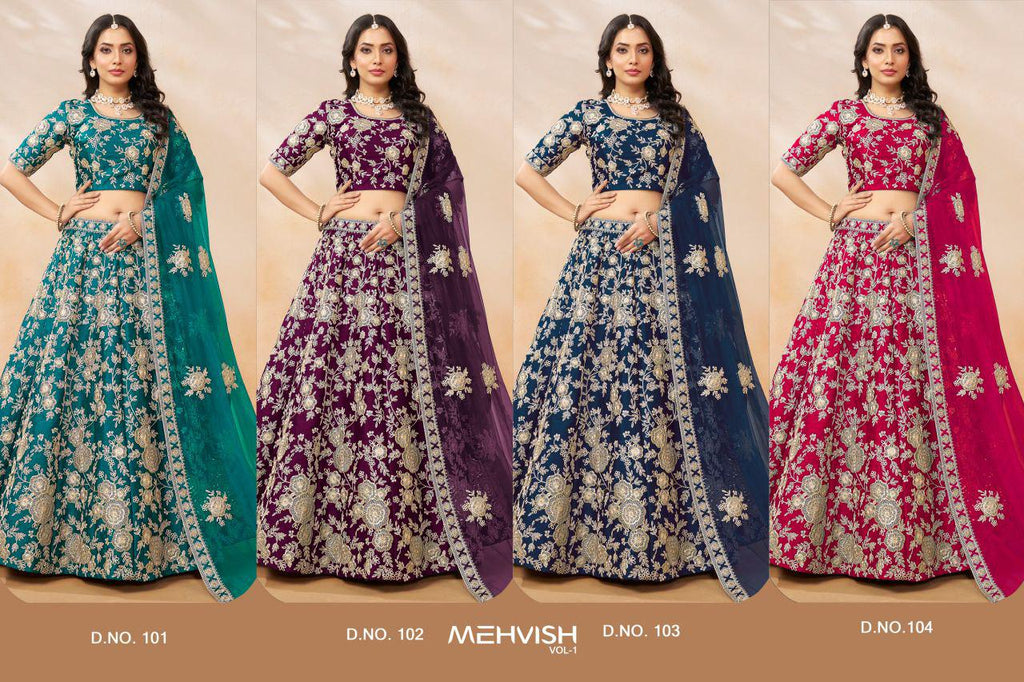 Art Silk Lehenga Choli Set with Net Dupatta, Wedding Party Wear Ethnic Outfit