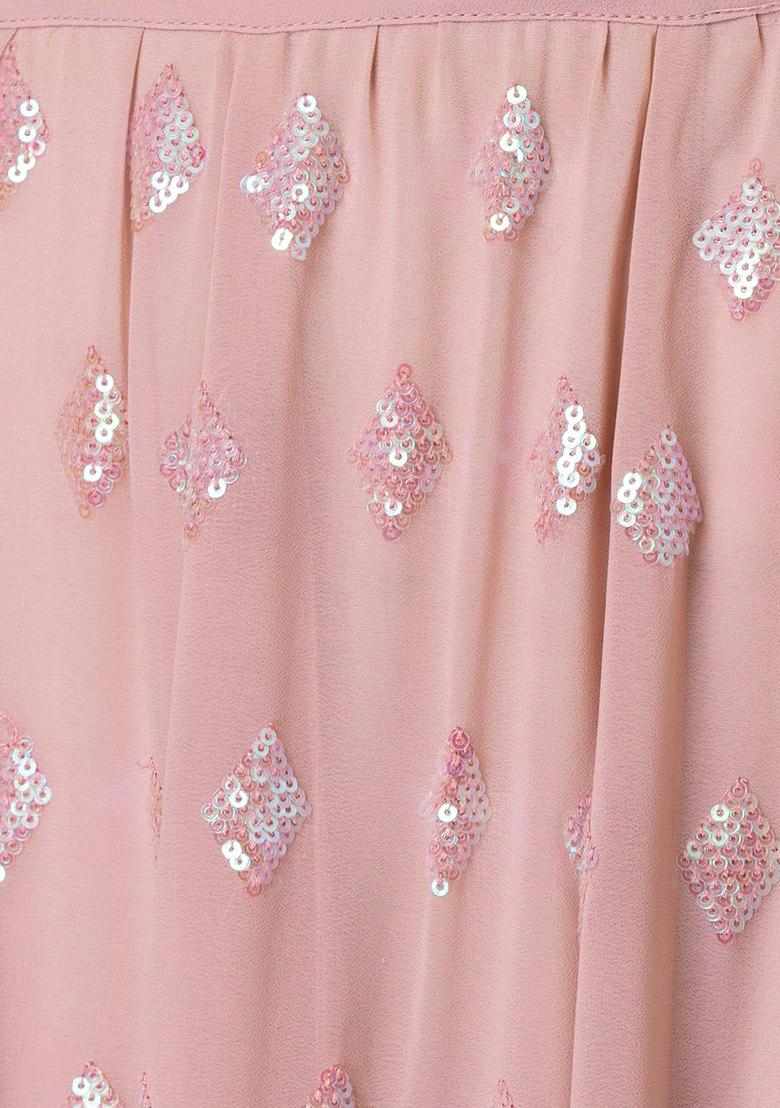 Blush Pink Sequin Embroidered Lehenga Choli Set | Organza Ruffle Dupatta, Wedding Wear