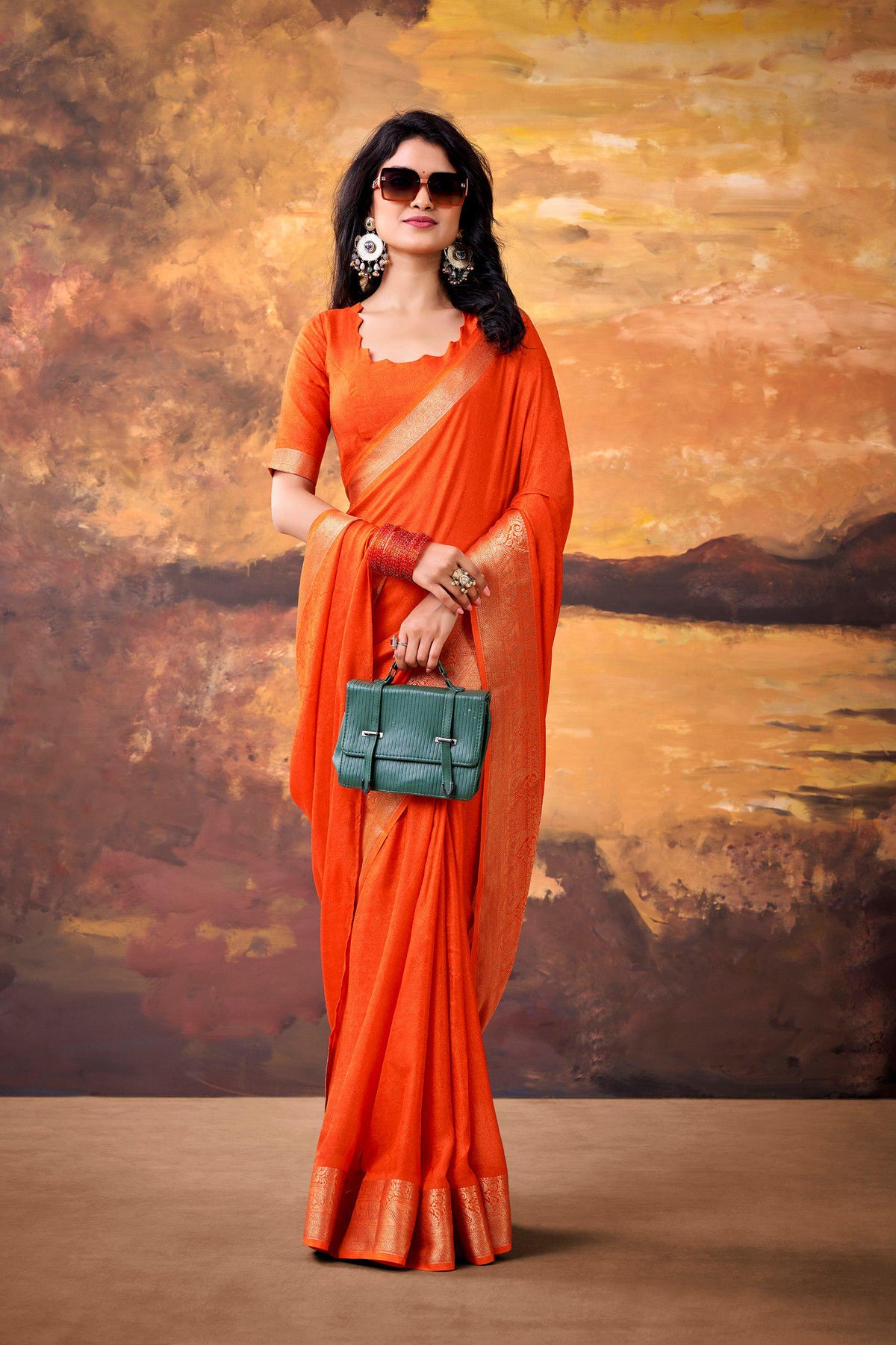 Mass Mello Saree, Zari Weaving Work, Traditional Indian Festive Party Wear (Unstitched Blouse)