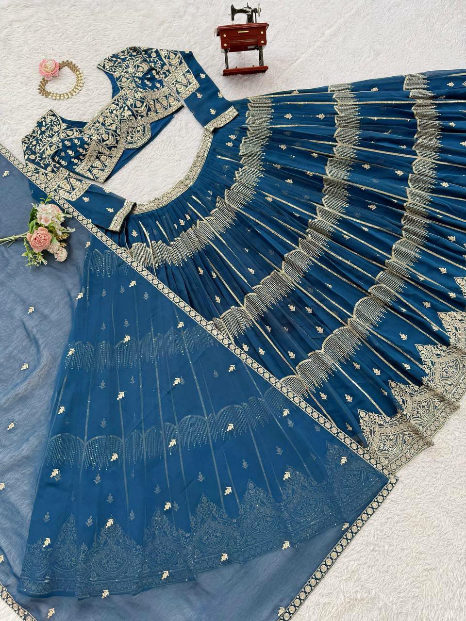 Elegant Faux Georgette Lehenga Choli Set