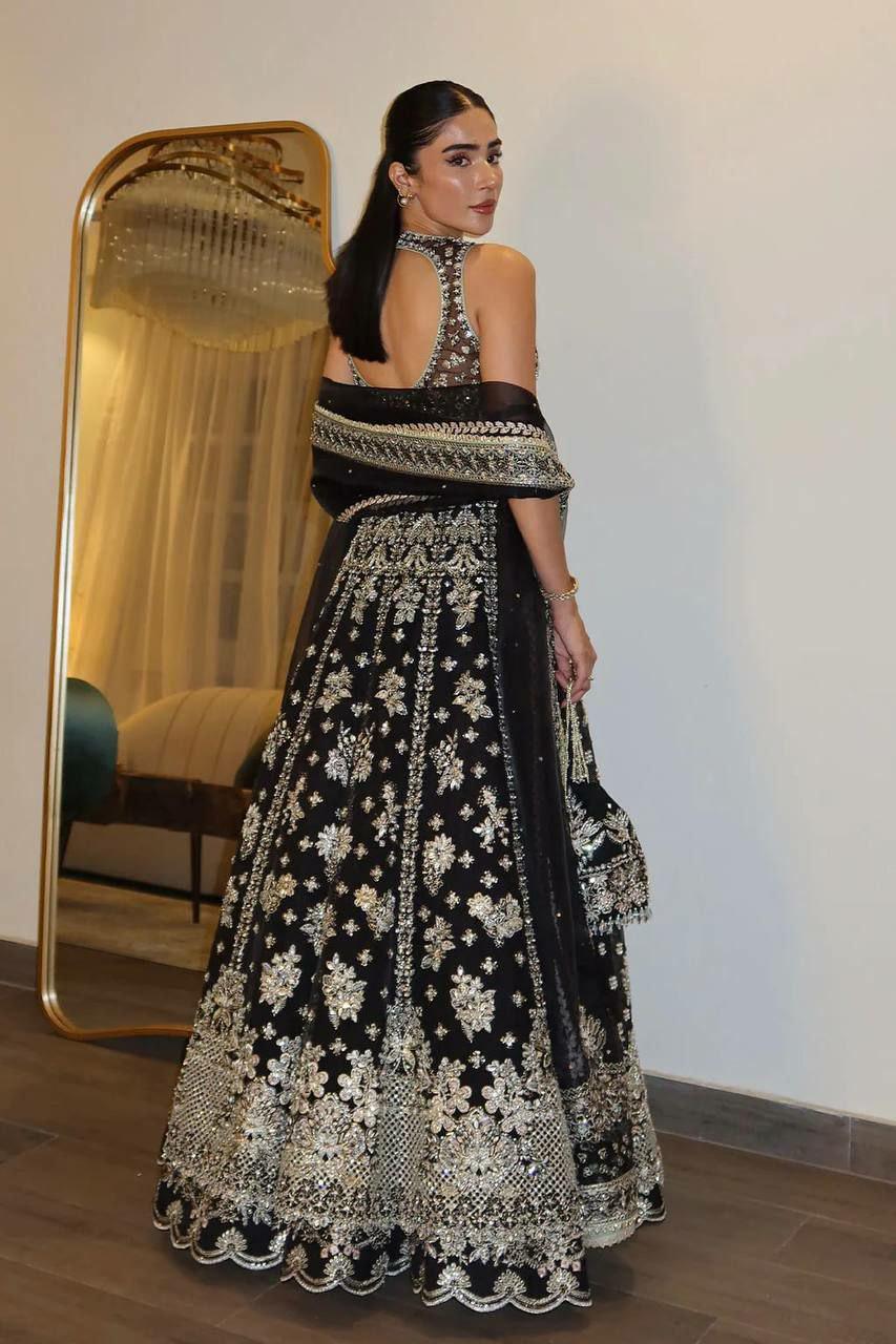 Embroidered Chinon Silk Lehenga Choli Set | Zari, Dori, Sequin Work, Tassel Blouse, Dupatta
