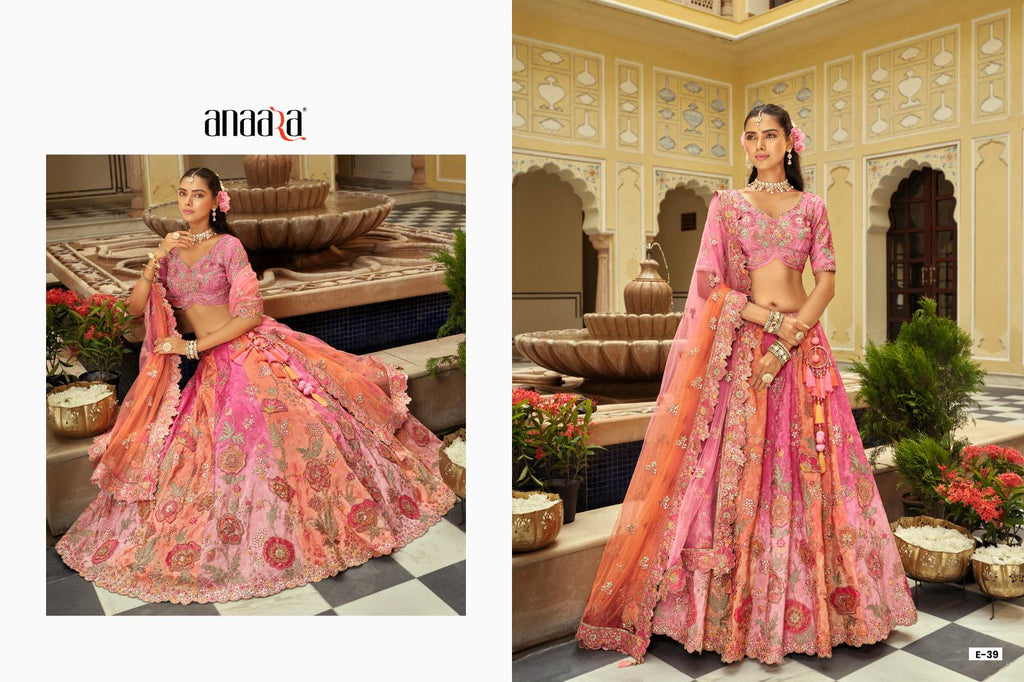 Silk Embroidered Lehenga Choli Set, Mirror Work, Net Dupatta, Wedding Reception Wear