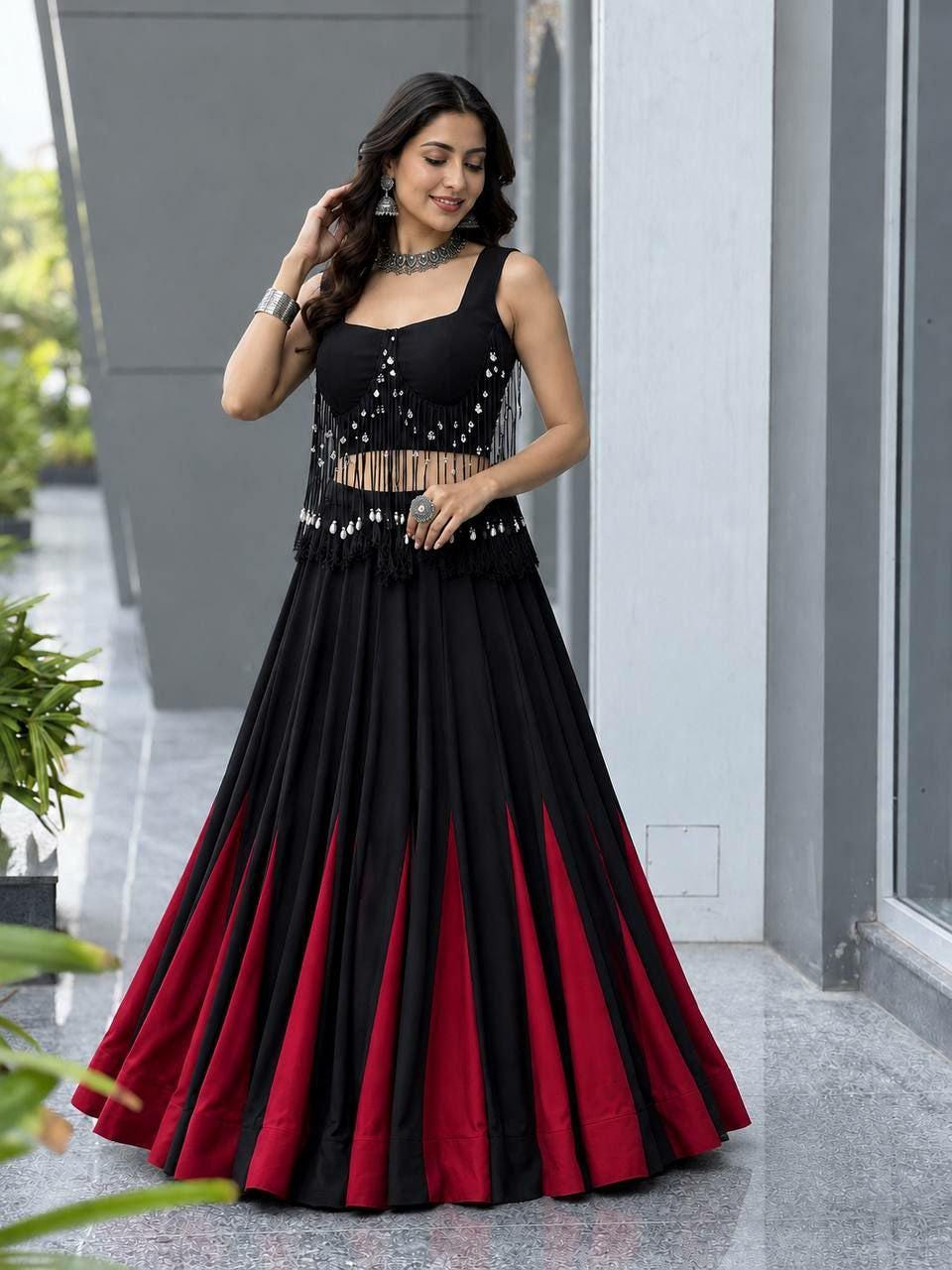 Cotton Lehenga Choli Set | 8 Meter Kali Flair, Padded Blouse, Festive Wear