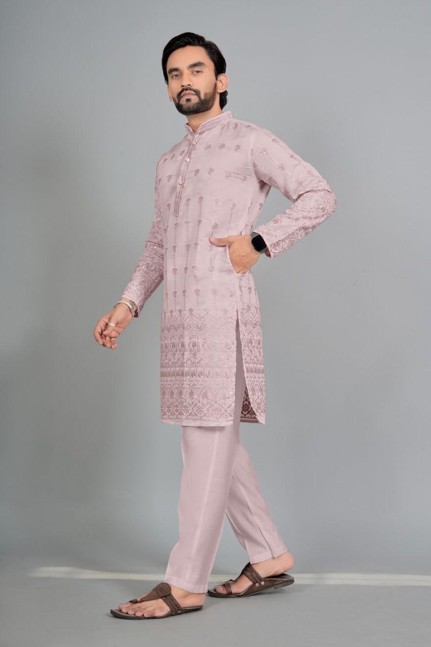 Men's Cotton Silk Kurta Pajama Set | Traditional Indian Ethnic Wear, Festive Occasion