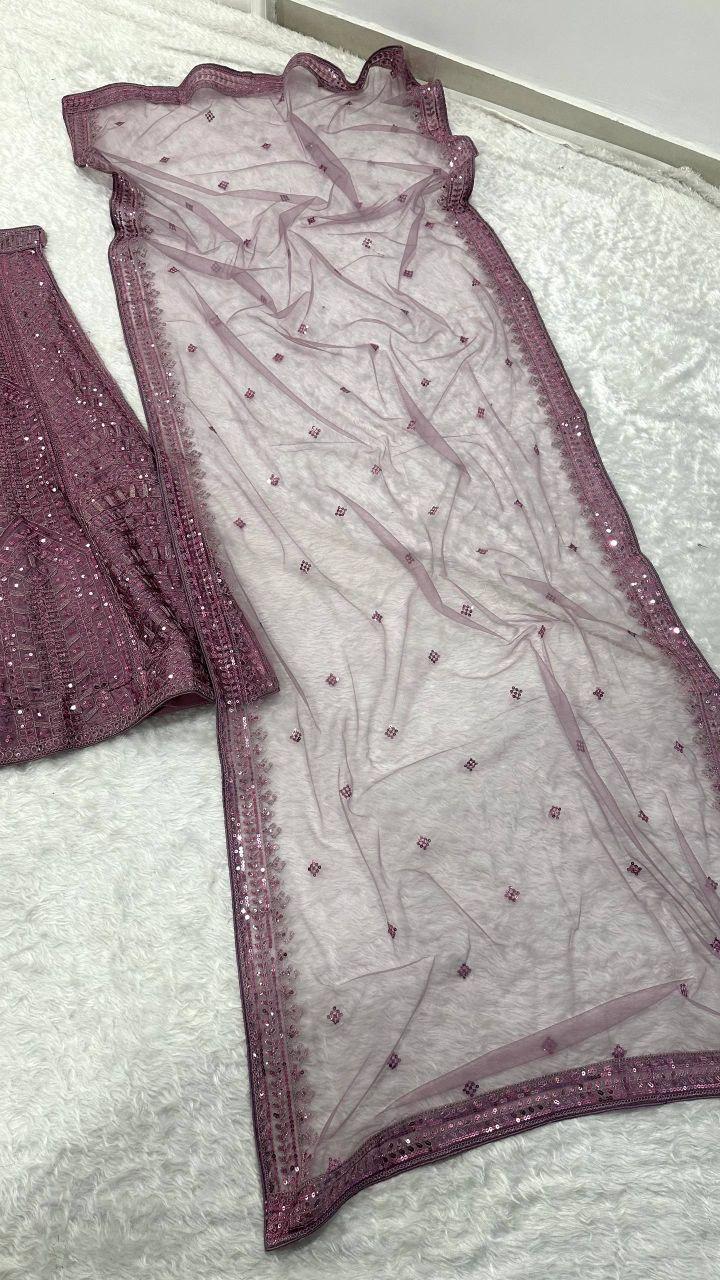 Kasturi Silk Lehenga Choli, Dori Sequins Thread Work, 3.5 Meter Flare, Indian Wedding Wear