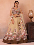 Ombre Net Lehenga Choli Set, Sequins Embroidery, Bridal Wedding Party Wear