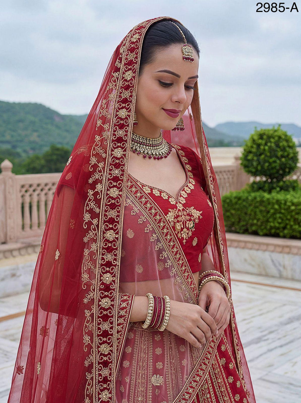 Red Silk Lehenga Choli, Peacock Dori Embroidery, Zari Diamond Work, Bridal Indian Set