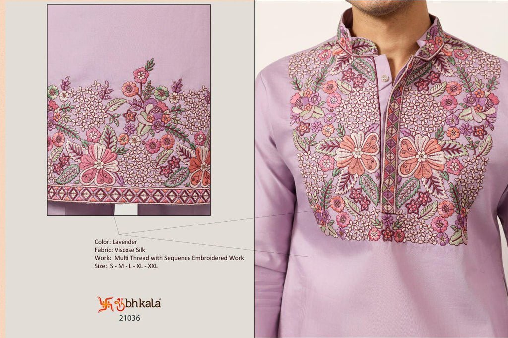 Embroidered Viscose Silk Kurta Pant Set | Festive Indian Ethnic Wear