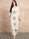 Elegant Ivory Cotton Flex Kurta Set