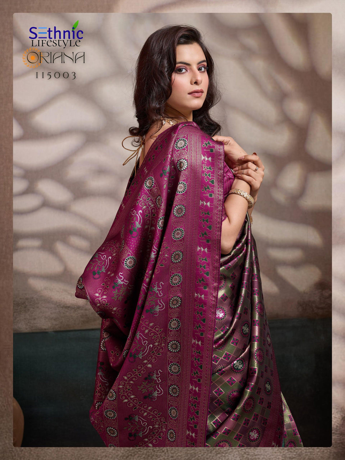 Soft Silk Meenakari Saree, Rich Zari Pallu, Konark Mandala Design, Indian Wedding Saree