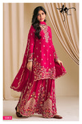 Heavy Chinon Palazzo Set with Diamond Embroidery, Designer Party Wear Co-Ord Dupatta