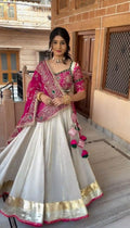 Roman Silk Lehenga Choli Set | Heavy Sequin Embroidery, Fully Stitched Bridal Wear