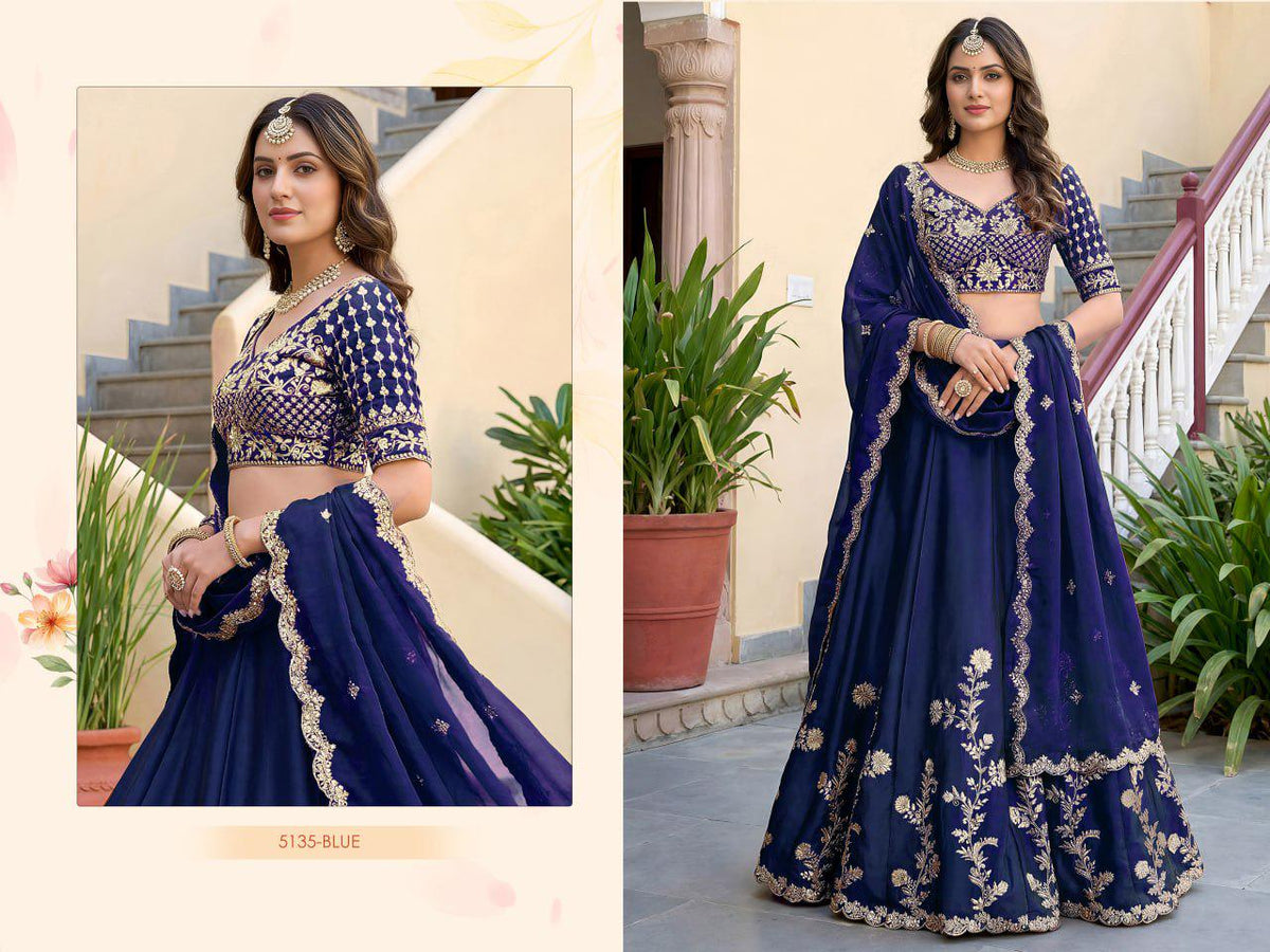 Rangoli Silk Lehenga Choli Set, Zari Dori Sequins Embroidery, Semi-Stitched Wedding Outfit