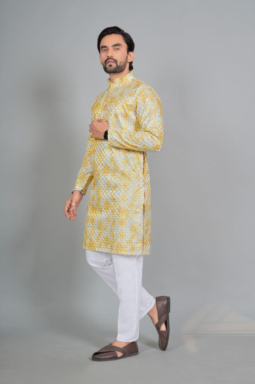 Men's Rayon Digital Print Kurta Pajama Set | Traditional Indian Ethnic Wear