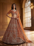 Designer Bridal Net Lehenga Choli, Crystal Sequin Motif Work, Wedding Wear Set