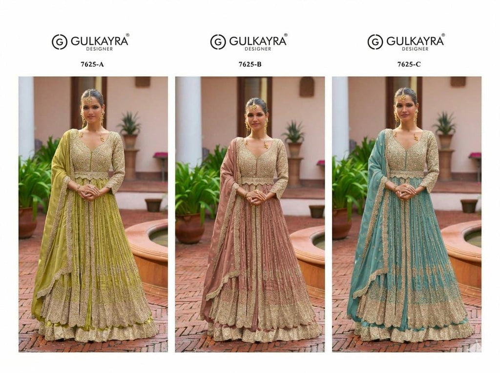 Heavy Chinon Embroidered Lehenga Set with Mirror Belt, Wedding Party Wear