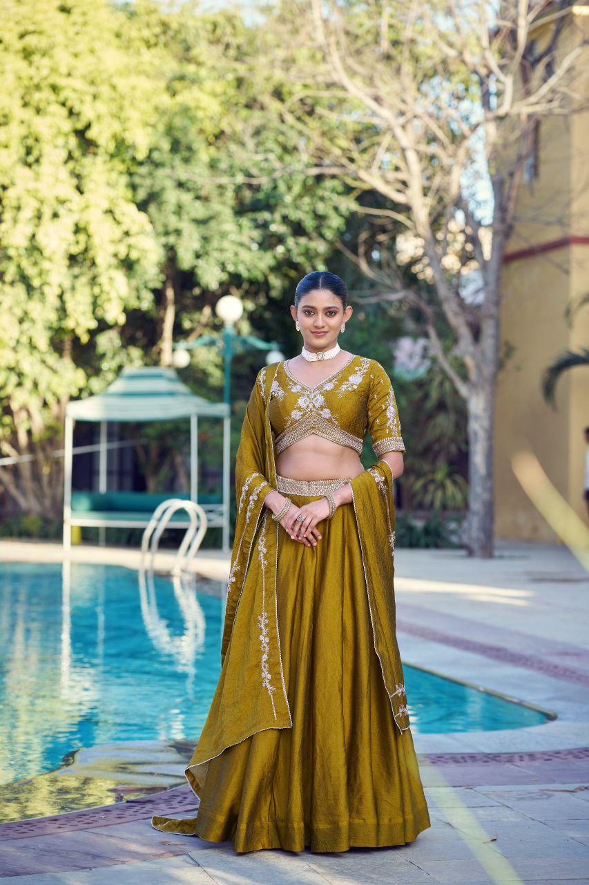 Rangoli Crush Lehenga Choli Set | Embroidered Sequin Belt, 4 Meter Flare, Party Wear