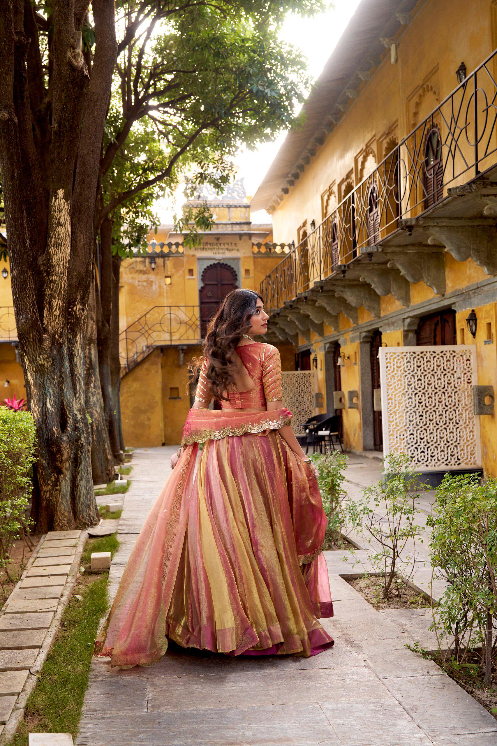 Carika Silk Lehenga Choli Set | Embroidered Blouse, Dupatta, 6 Meter Flair