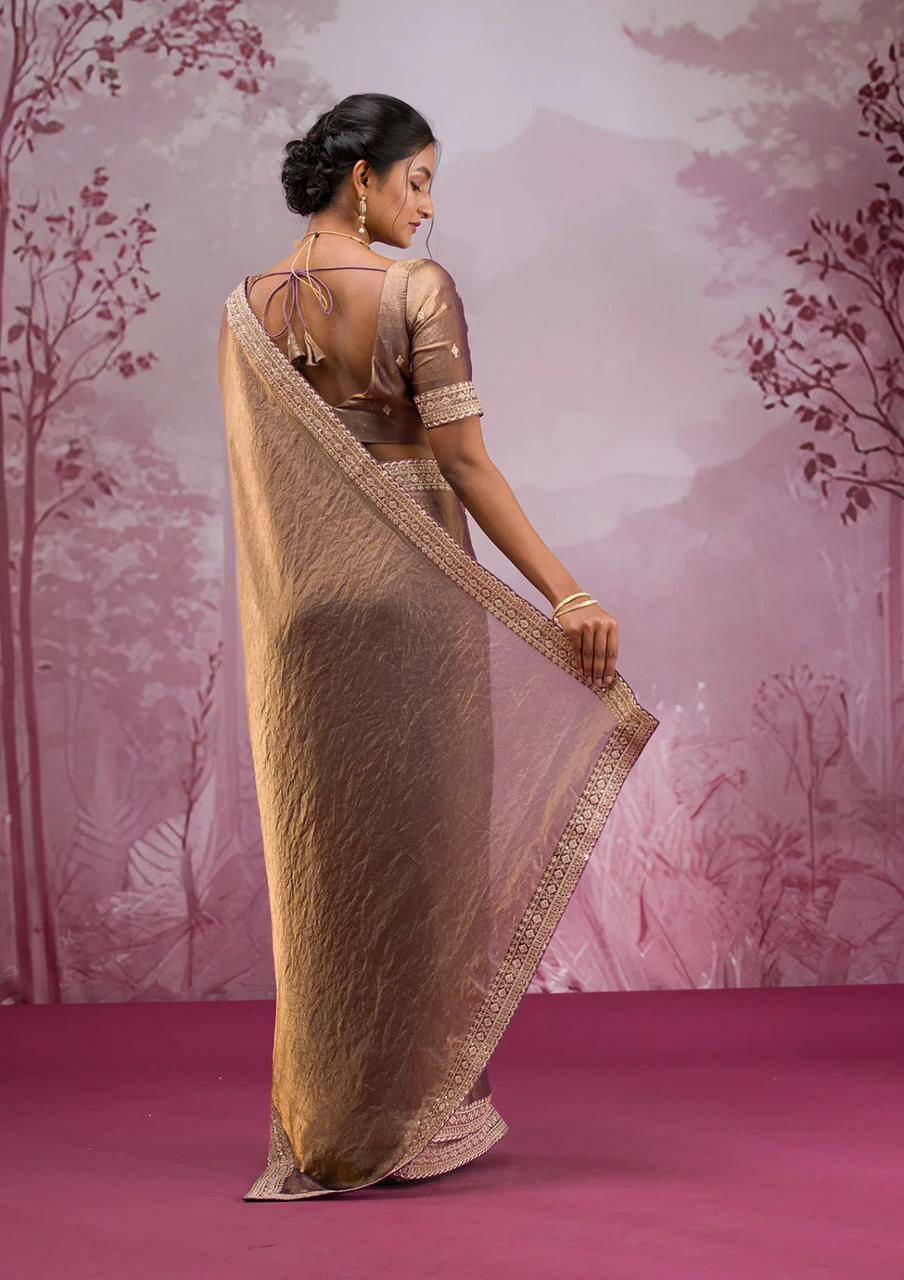 Exquisite Embroidered Saree with Coding & Sequin Work