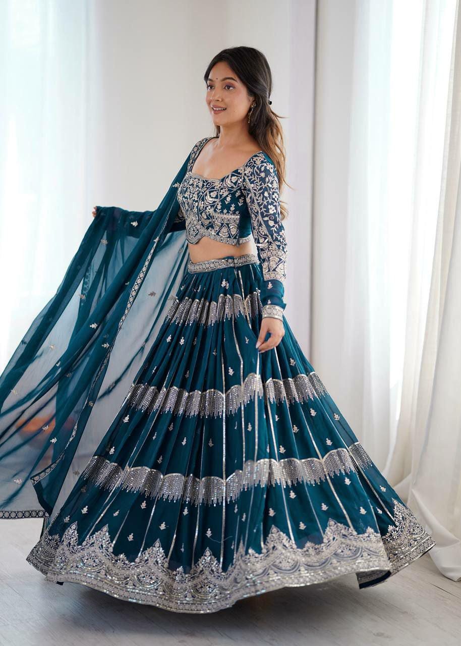Elegant Faux Georgette Lehenga Choli Set