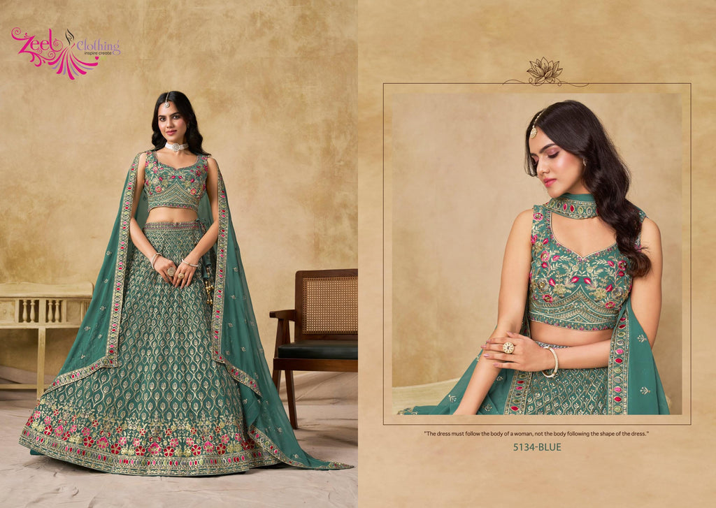 Georgette Lehenga Choli Set, Sequins Thread Embroidered, Wedding Party Wear (Unstitched)
