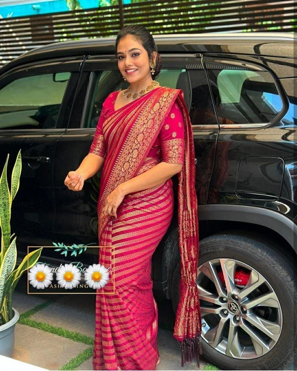 Banarasi Soft Silk Saree, Jacquard Border Blouse, Traditional Indian Wedding Wear