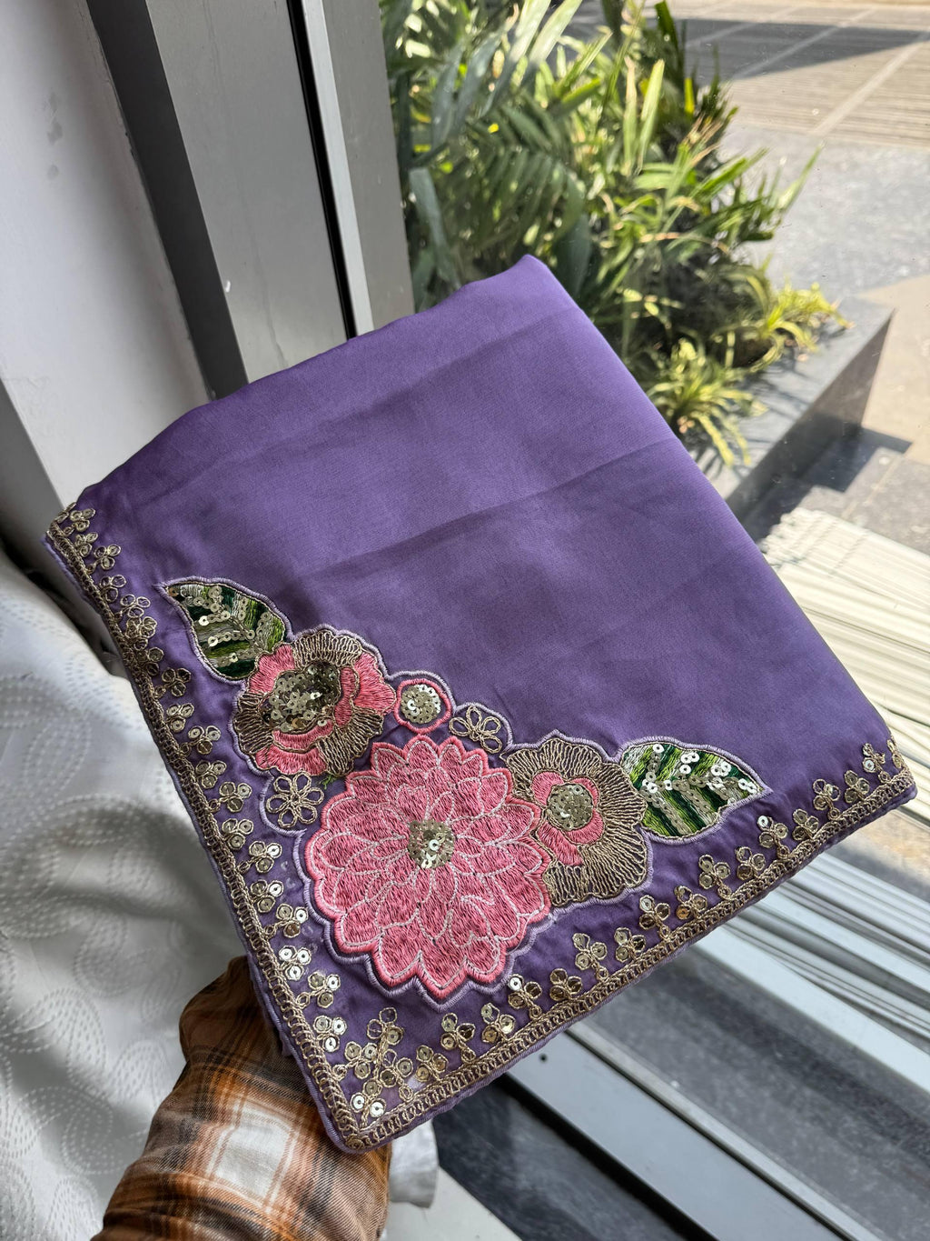 Soft Rangoli Silk Saree | Embroidery, Cutwork Border, Mono Banglory Blouse