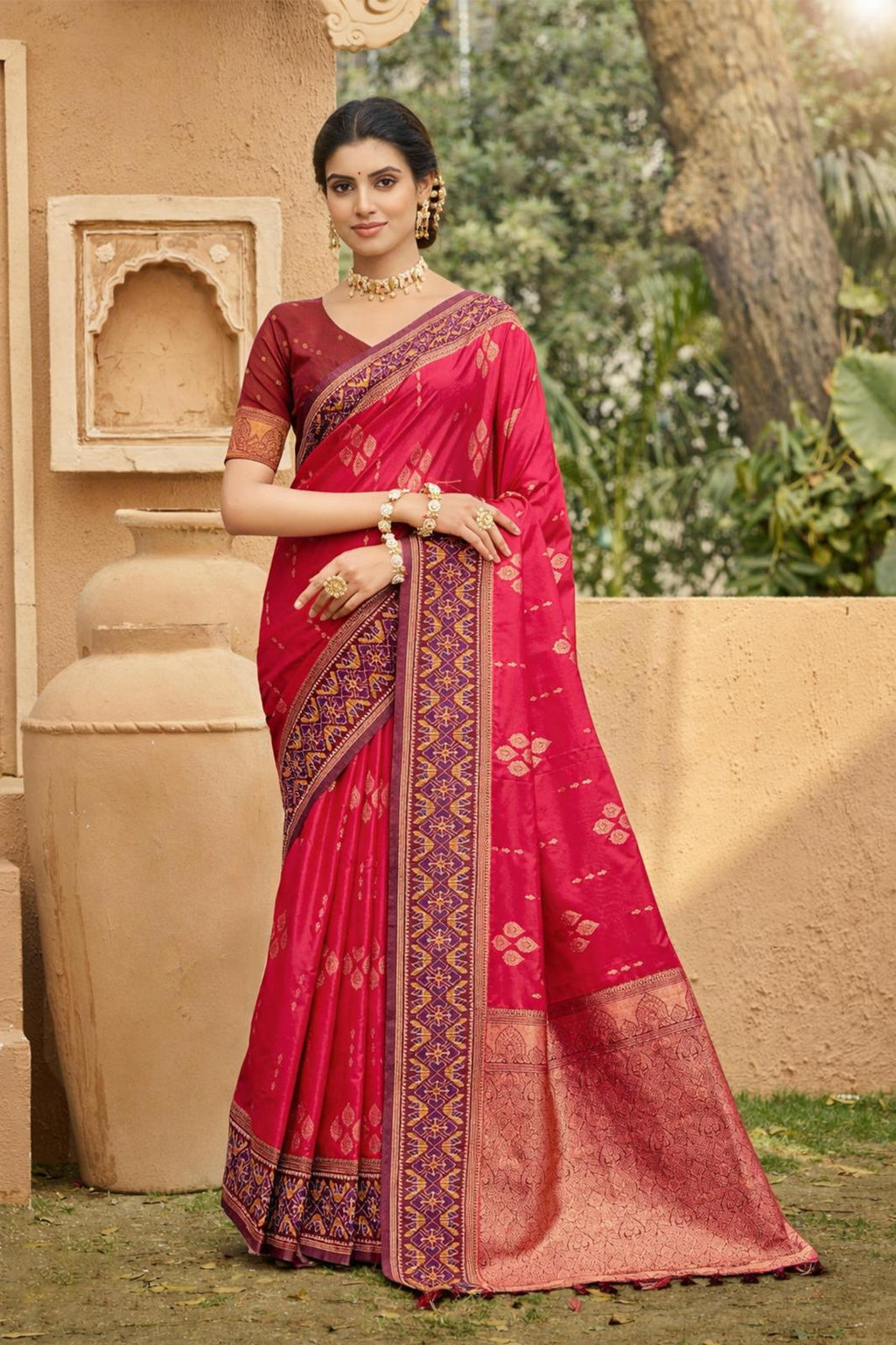 Soft Silk Weaving Saree with Blouse, Traditional Indian Festive Wear