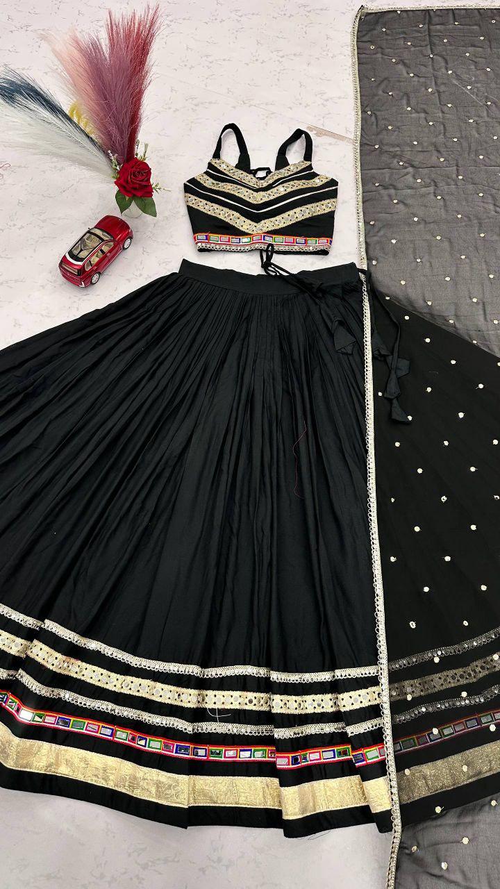 Pure Cotton Lehenga Choli Set | 6 Meter Flare Embroidered Dupatta