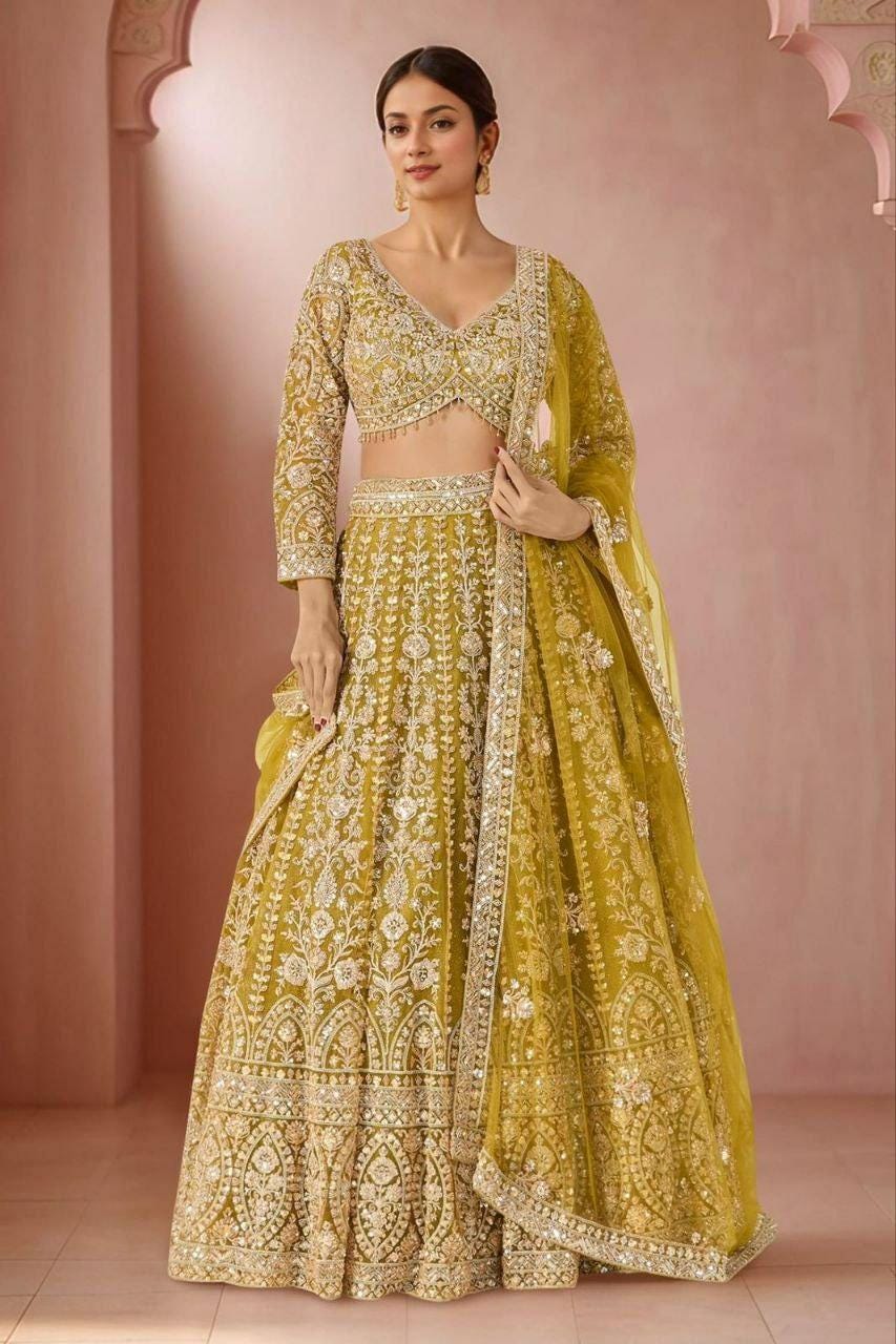Butterfly Net Lehenga Choli | Heavy Sequins Dori Embroidery Bridal Set