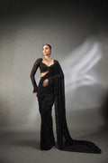 Elegant Heavy Embroidered Faux Georgette Saree