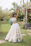 Roman Silk Lehenga Choli Set | Gota Work, Mirror Lace Blouse, Festive Wear