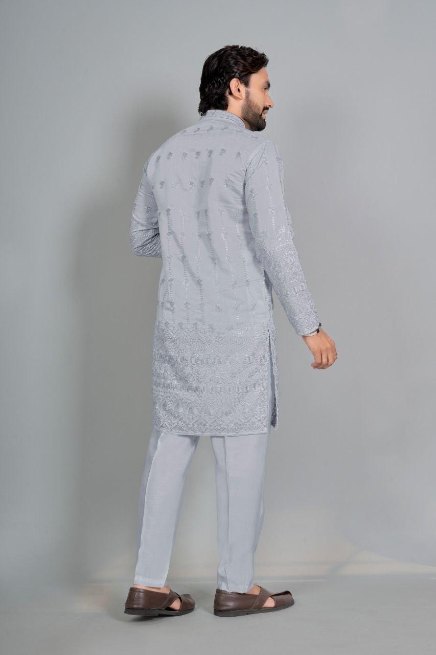 Men's Cotton Silk Kurta Pajama Set | Traditional Indian Ethnic Wear, Festive Outfit